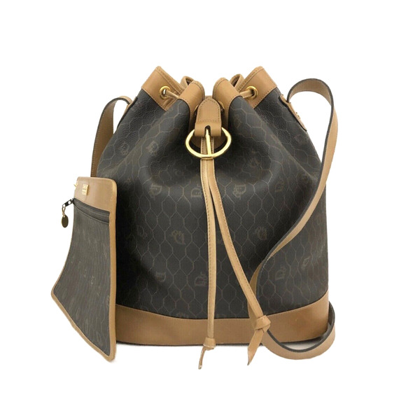 Authentic Christian Dior Honeycomb PVC/Leather Drawstring Shoulder Bag - Picture 1 of 11